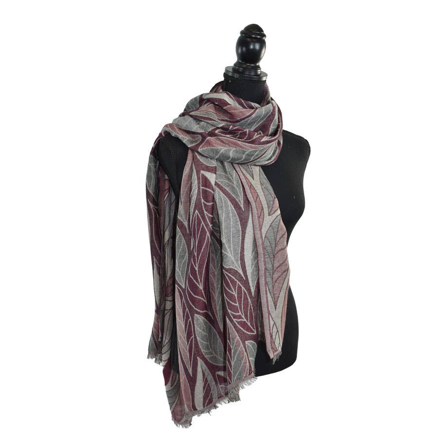 Dupatta Designs - Wholesale Scarf - Women's - Devorah Woven Leaf Scarf0