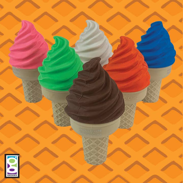 Geddes - Wholesale Pencil Sharpener - ICE CREAM SHOPPE SCENTED ERASER WITH SHARPENER 24/DSP