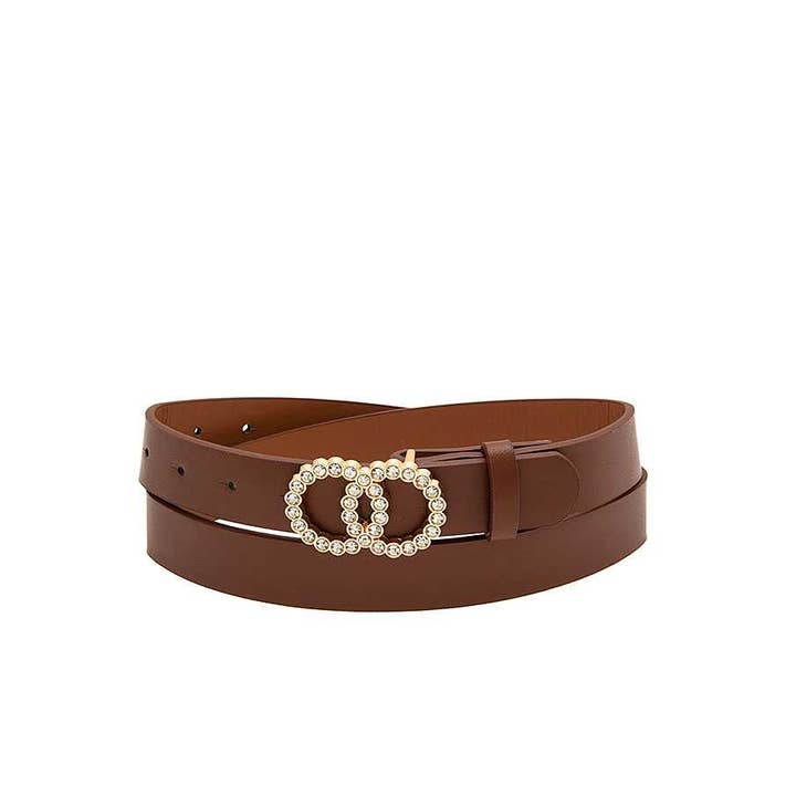 anbfashion - Wholesale Belt - Women's - RHINESTONE PAVE INFINITY BUCKLE FASHION BELT 55