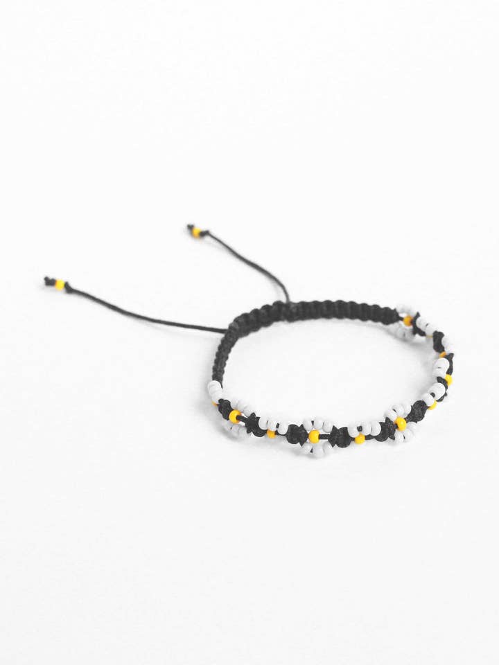 Kids Allison Flower Bracelet in Black for wholesale by Luca Love
