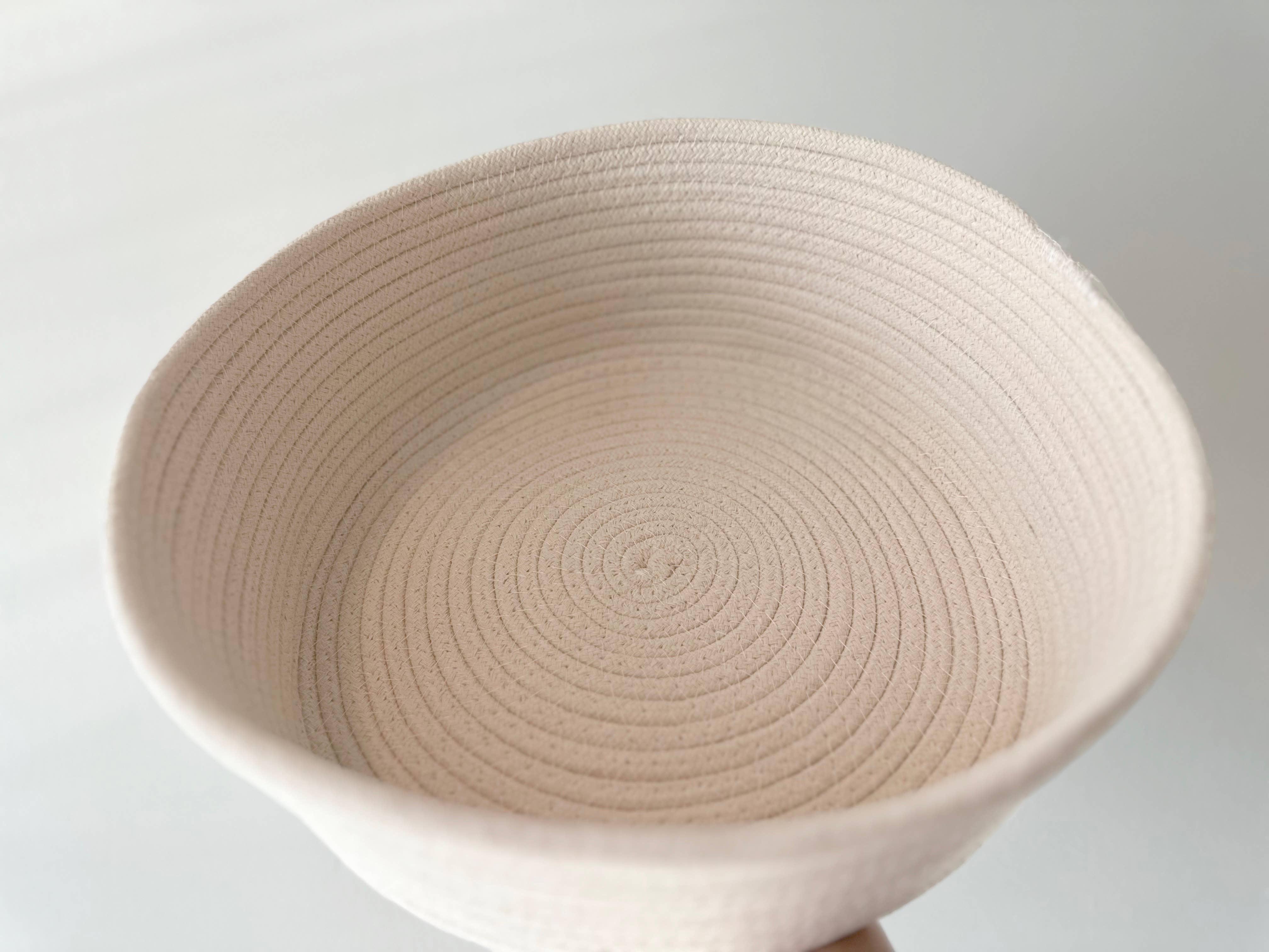 Monli Handcrafted Pet Toys - Venta al por mayor Cestas - Cesta de almacenamiento de cuerda de algodón reciclado: blanca, amarilla, verde9