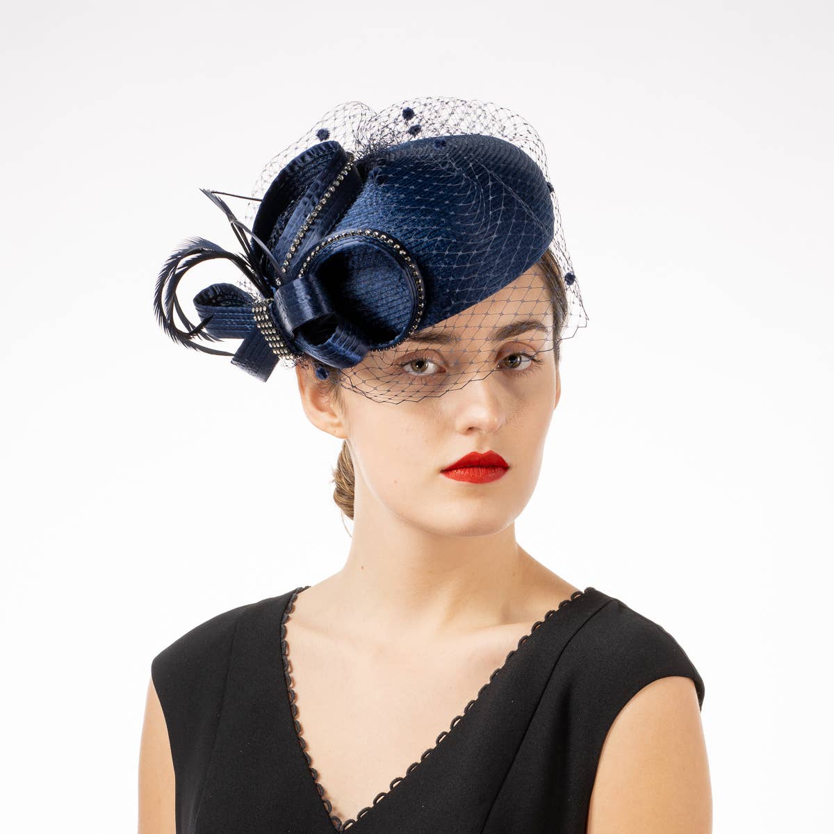 KaKyCo - Wholesale Fascinator Hat - Women's - Satin Ribbon Veil Pillbox | 3215598