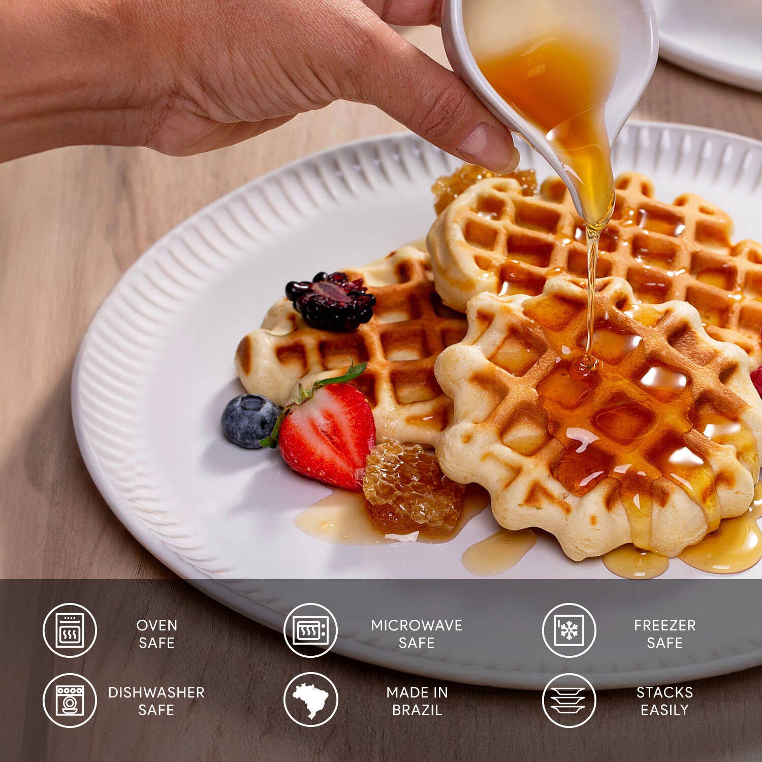 Porto Brasil – Großhandel Essteller – Linhas Bio Neuer Weißer Speiseteller, 10,8"3