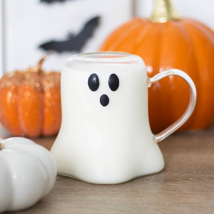 Something Different Wholesale - Wholesale Coffee Mug - Ghost Shaped Glass Halloween Mug