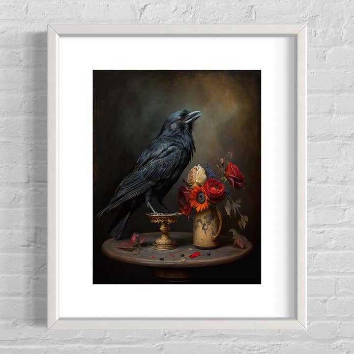 Salty Alyce - Wholesale Painting/drawing - Black Raven Still life Painting Wall Art AS1645