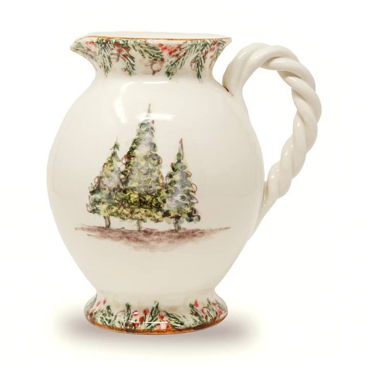 Natale Small Pitcher - Christmas for wholesale by Arte Italica & Crown Linen Designs