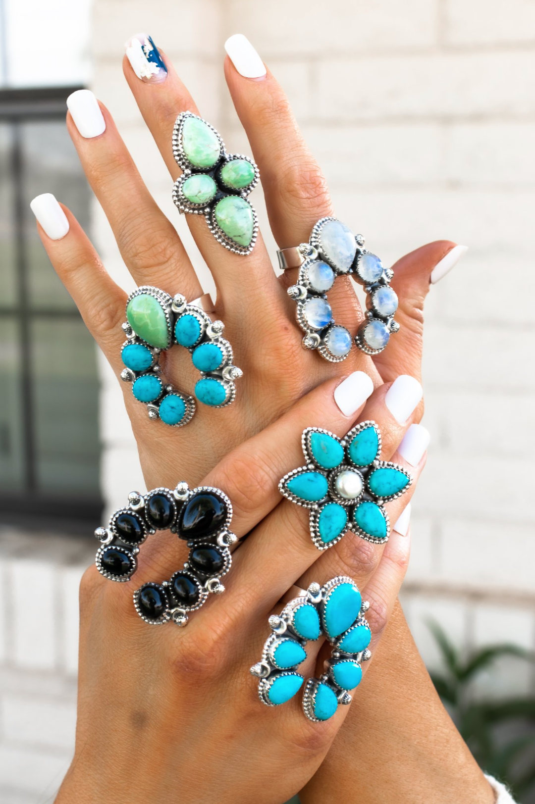 Krush Kandy – Anel de cocktail/declaração por atacado – Anel em Prata Esterlina Squash Blossom Horseshoe | Várias opções de pedra!11