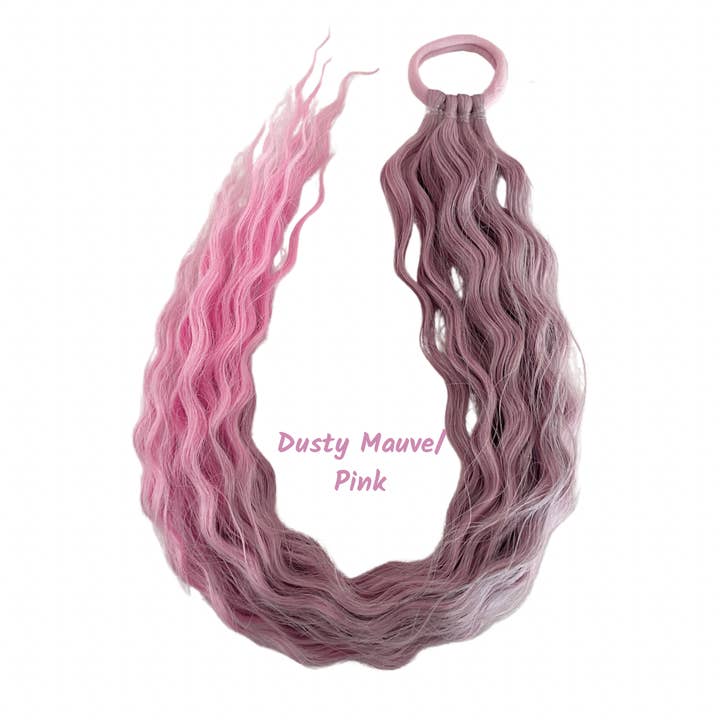 Poppet Locks - Wholesale Hair extensions - 22" Long Mermaid Waves - Dusty Mauve/Pink1