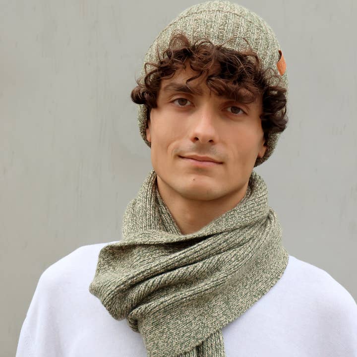 MONSIEUR CHARLI - Wholesale Winter Accessory Set - Men's - JEFF & JACK hat and scarf set in blended wool1