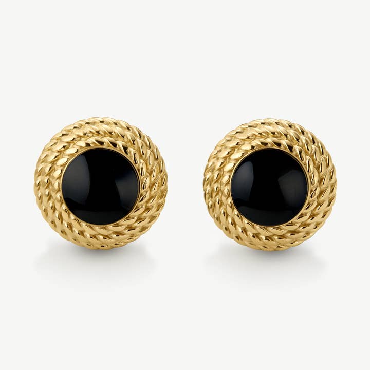 Vintage Black Gloss Earrings for wholesale by D. Louise