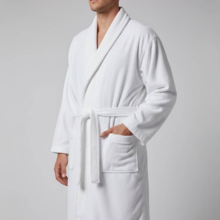 Badjas Handdoek Badjas Witte Sjaalkraag voor wholesale door Aseel Buy Good