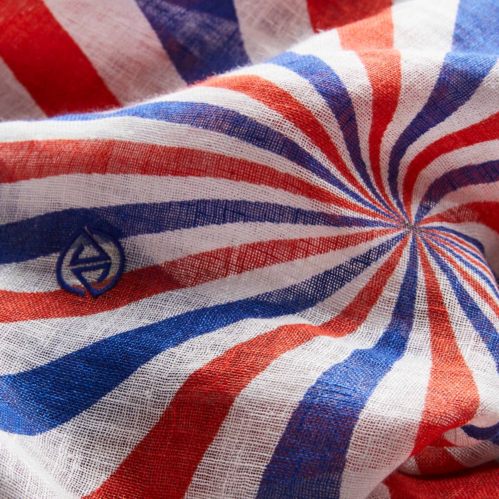 AV08 PARIS - Wholesale Scarf - Unisex - BLUE WHITE RED NAVACELLES SCARF – TRICOLOR PRINT LINEN2