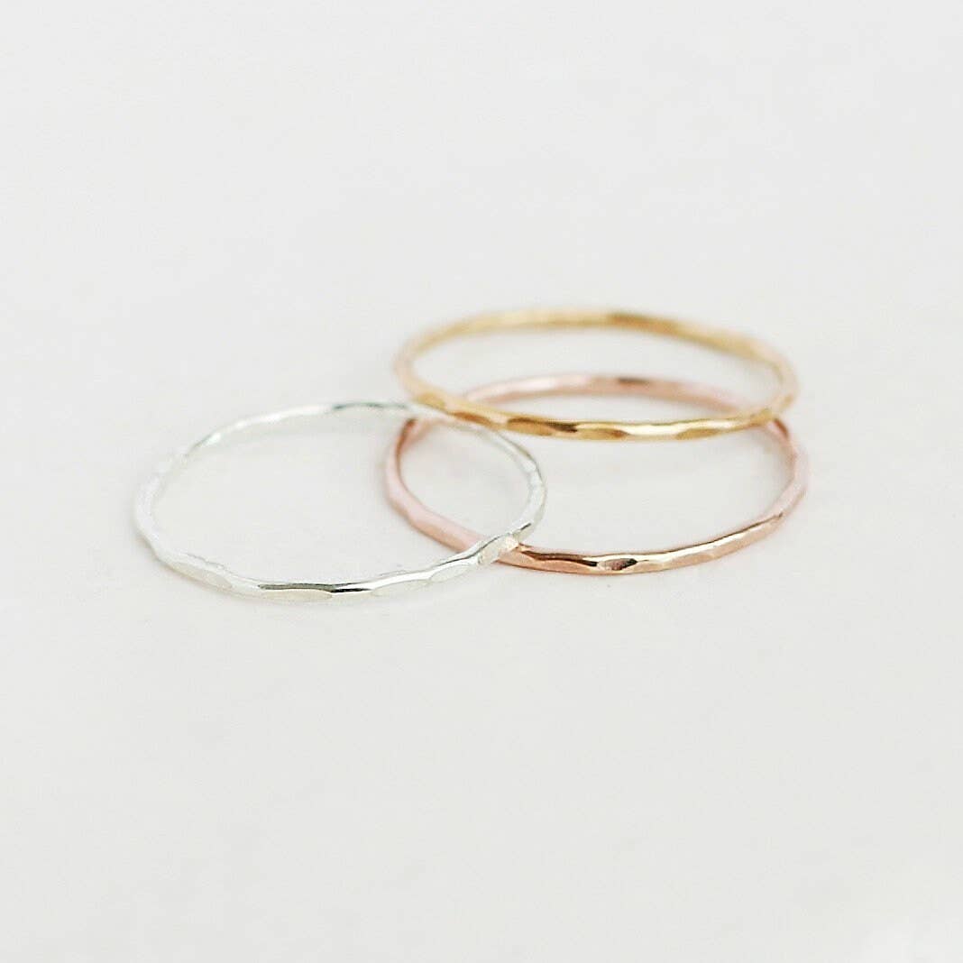 Meadowbelle - Wholesale Band/Stacked Ring - Gold Stacking Ring. Pebbled 14K Gold Filled Band. One Stackable Gold Ring Band. Wedding Ring. Minimalist Stacking Ring. Gift For Her.6