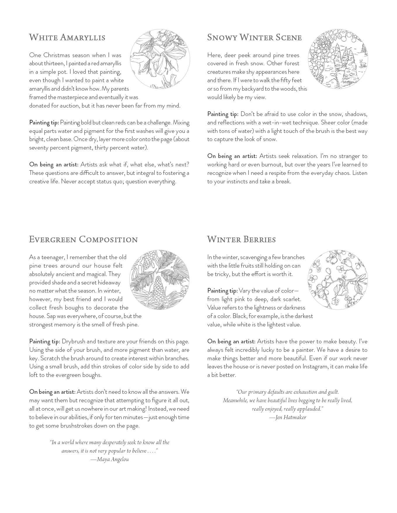 Schiffer Publishing - Wholesale Coloring & Activity Book - Adult - Kristy's Winter Cutting Garden: A Watercoloring Book5