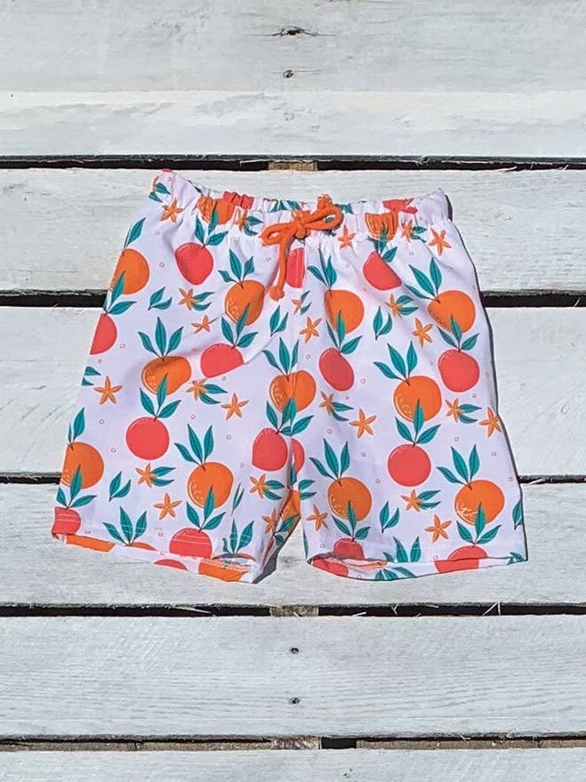 Tropical Fruit Board Shorts for wholesale by Tidewater Tots