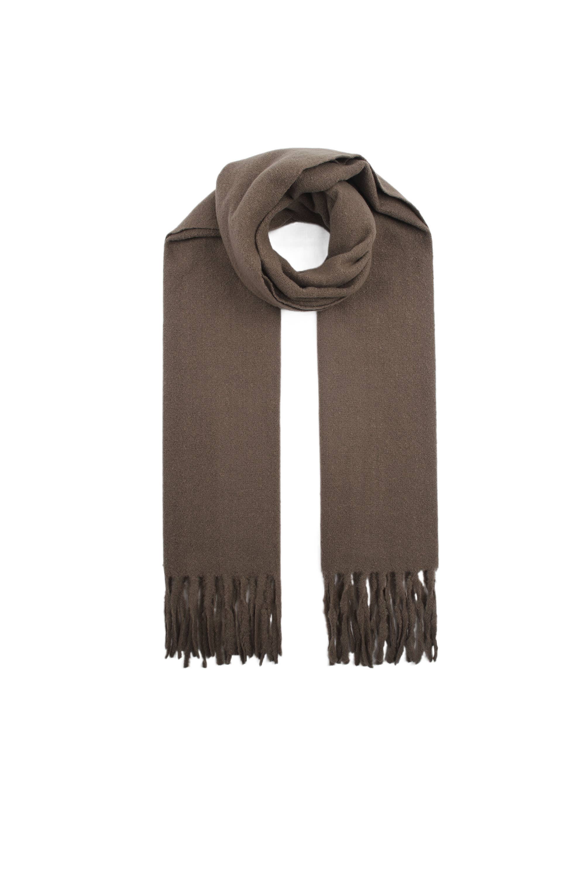 PHANIE MODE - Wholesale Scarf - Women's - E-09355 Women's plain scarf with fringes – Soft & elegant23
