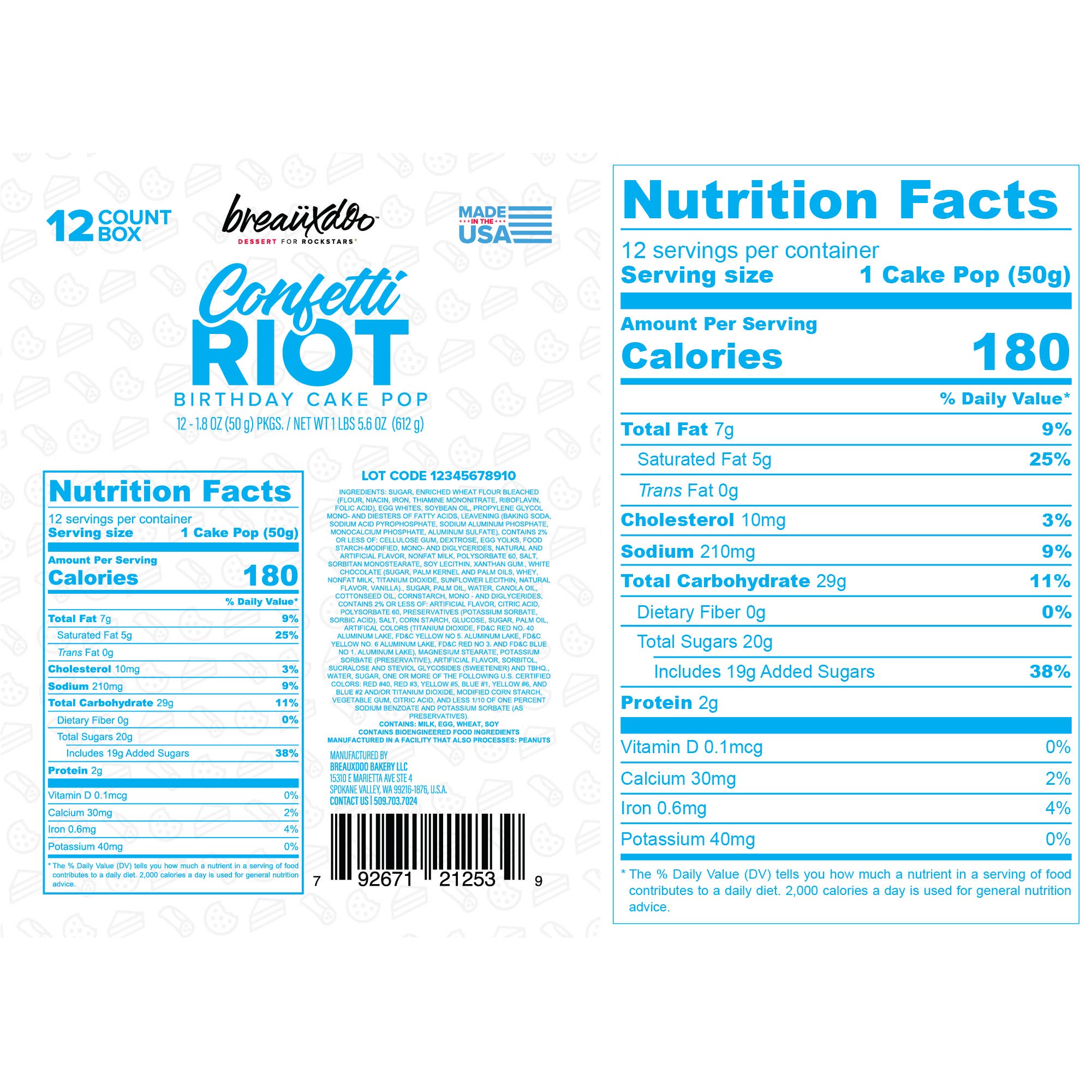 Breauxdoo Bakery - Wholesale Cake - Confetti Riot Cake Pop3