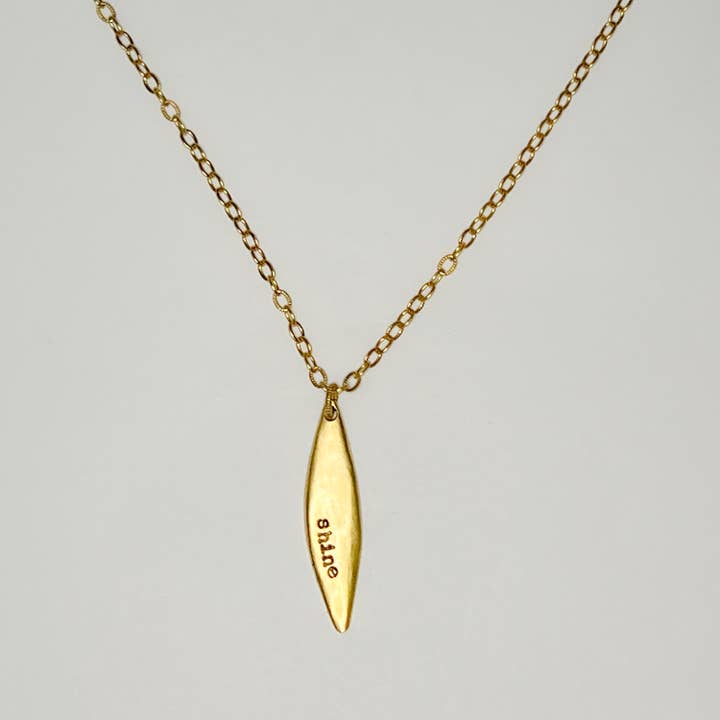 Long Gold Chain Hand-Stamped Necklace for wholesale by The Crowning Jewels