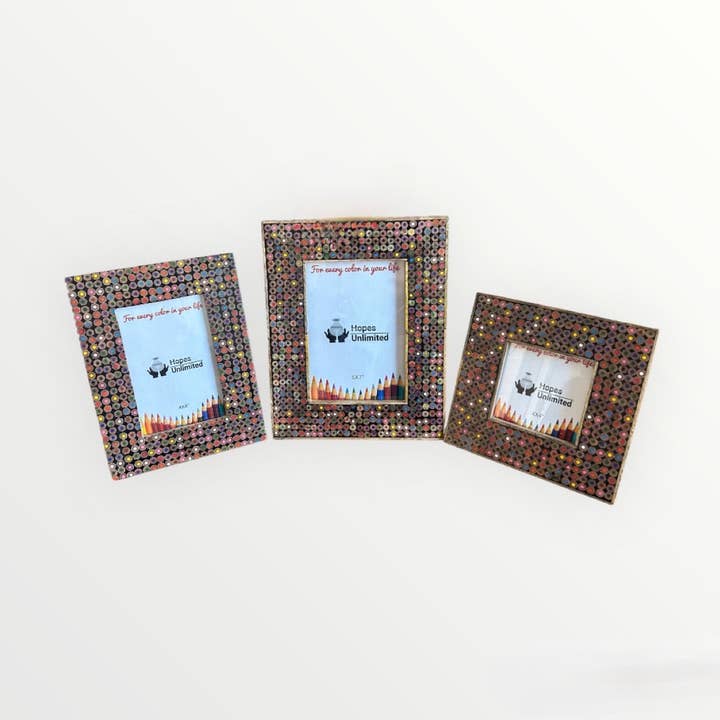 Recycled Pencils Picture Frame for wholesale by Hopes Unlimited