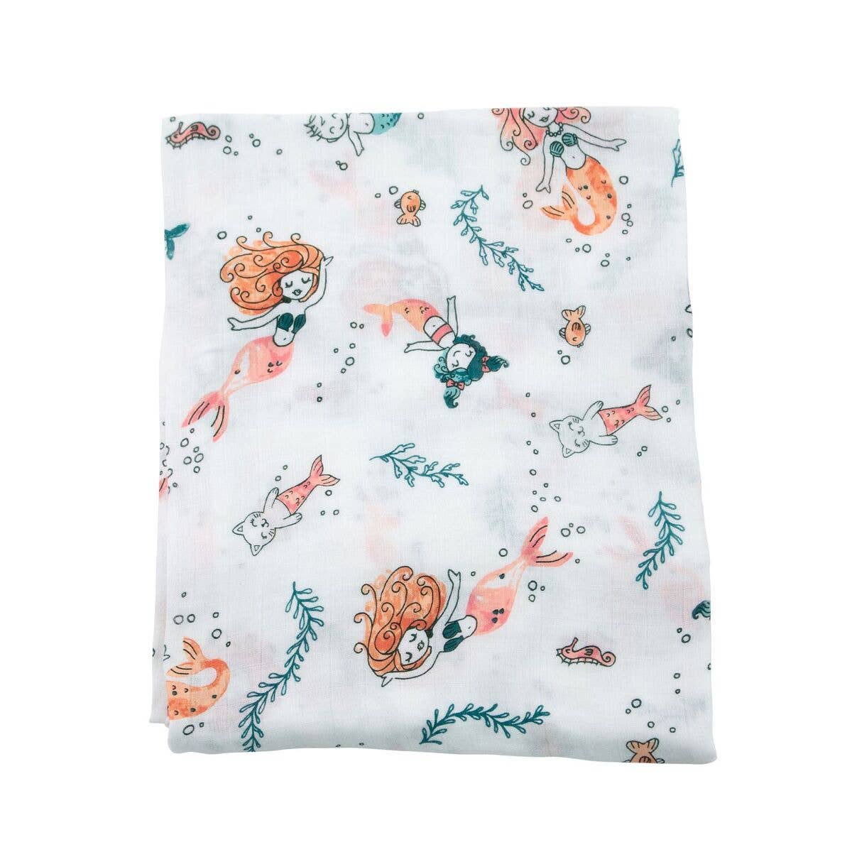Bebe au Lait - Wholesale Swaddle - Baby - Mermaid Oh-So-Soft Muslin Single Swaddle Blanket1
