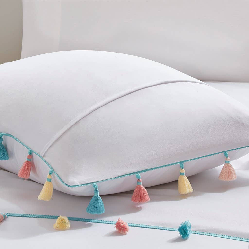 Olliix - Vente Parure de lit – enfant et bébé - Ensemble de couette 4 pièces colorées pour enfant Blanc6