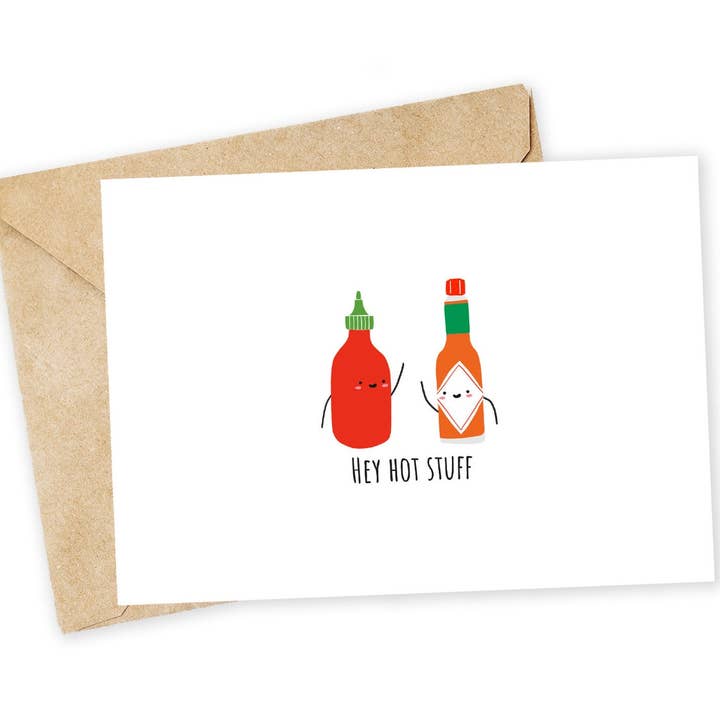 Chewy Lemon Studio - Venta al por mayor Tarjetas de felicitación - ¡Hola Hot Stuff!