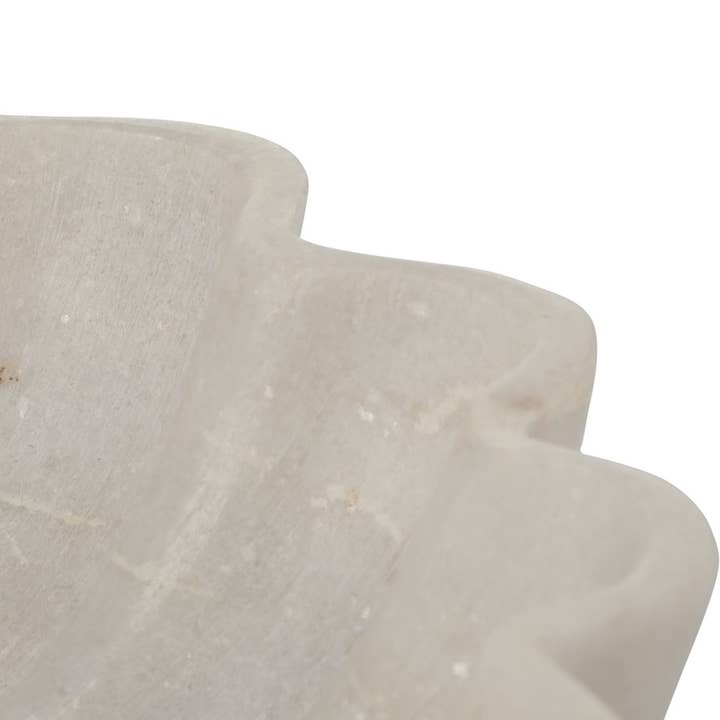 Sagebrook Home - Wholesale Decorative Plate/Dish/Bowl - White 12 in. Marble Round Veined Shell-Shaped Bowl