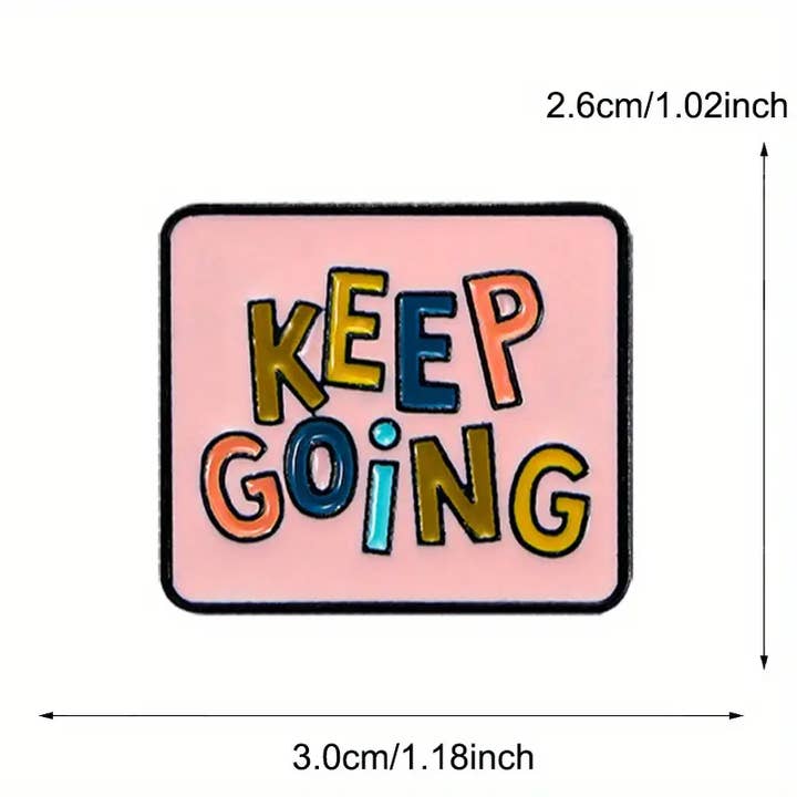 Magnifique Hearts – Engroshandel Reversnål/knap – Inspirerende „Keep Going“ emaljepind - Motiverende badge2