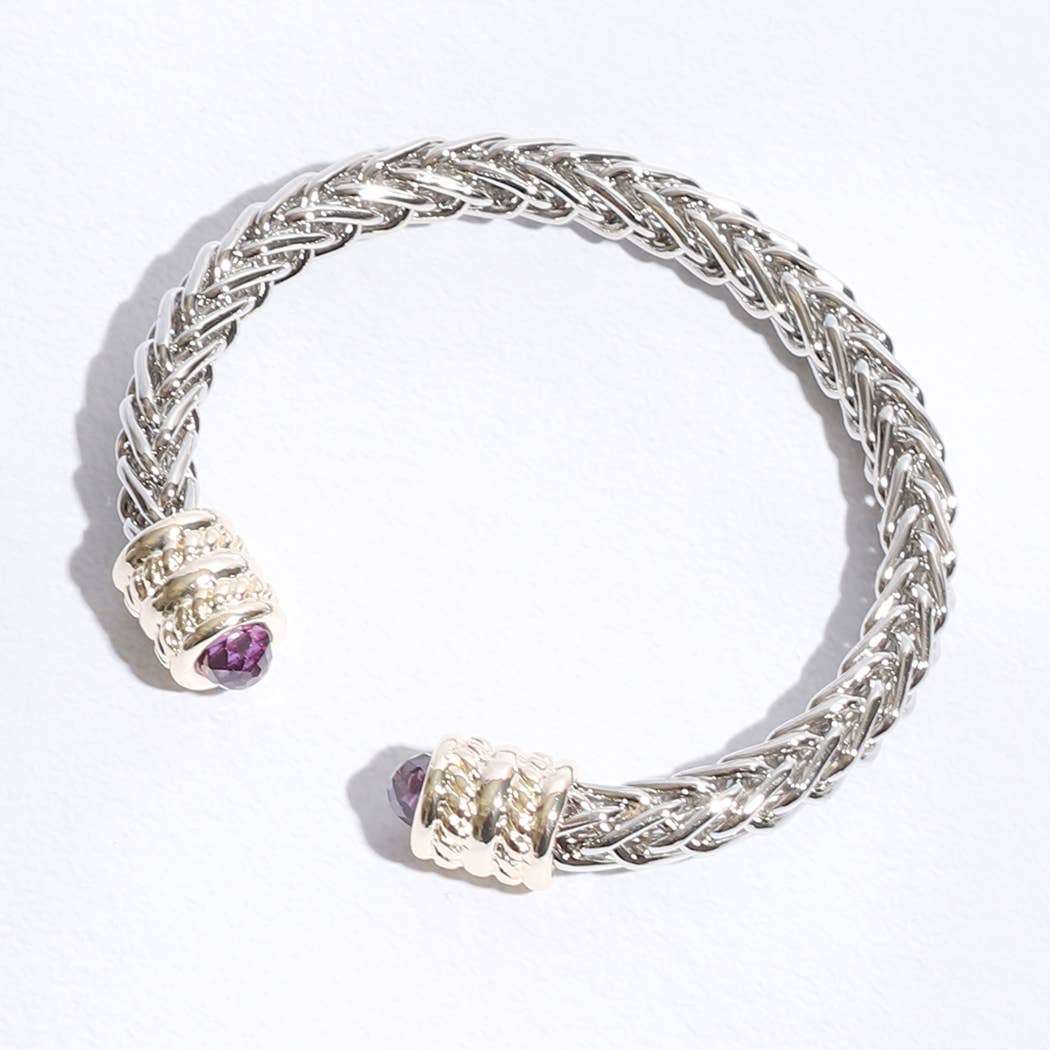 Fashion City - Wholesale Cuff Bracelet - Ponytail Gemmed Out Bangle Bracelet0