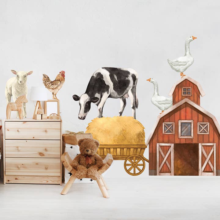 Adhesivo de pared | Animales de granja II para venta al por mayor de Pastelowe Love - wall sticker & wallpaper co.