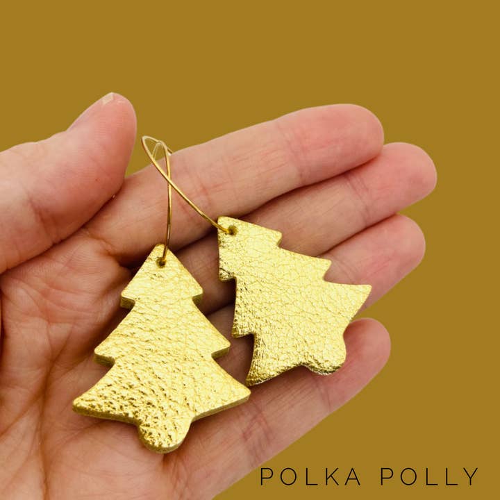 Aros de Navidad - Oro Metálico para venta al por mayor de Polka Polly