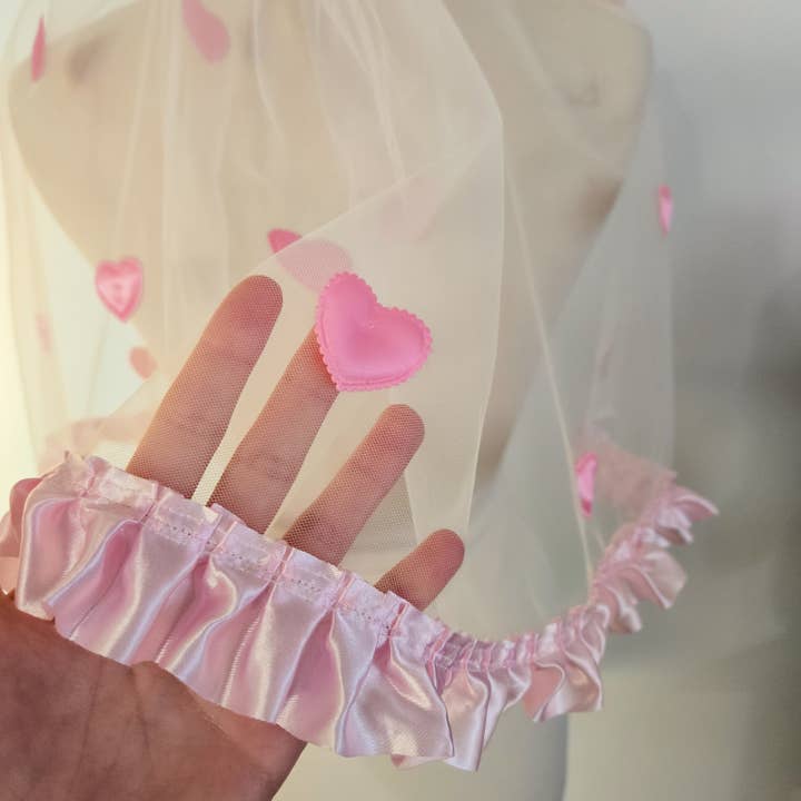 Lovesick Rebel - Wholesale Veil - Women's - The Candy Heart wedding veil in Pink Limited Edition5