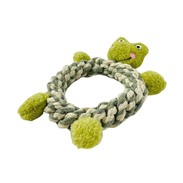 Monli Handcrafted Pet Toys - Wholesale Pet squeaky toy – Dog - Eco-Frog Macrame Dog Toy- Plush, Squeaky, Fashion2