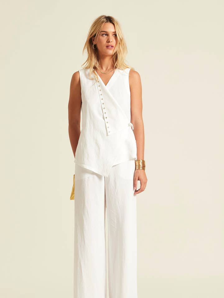 Clemen Viscose Linen Top for wholesale by OKY