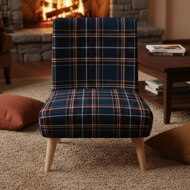 Frosted Winter Heritage Plaid Occasional chair for wholesale by Design by Lola