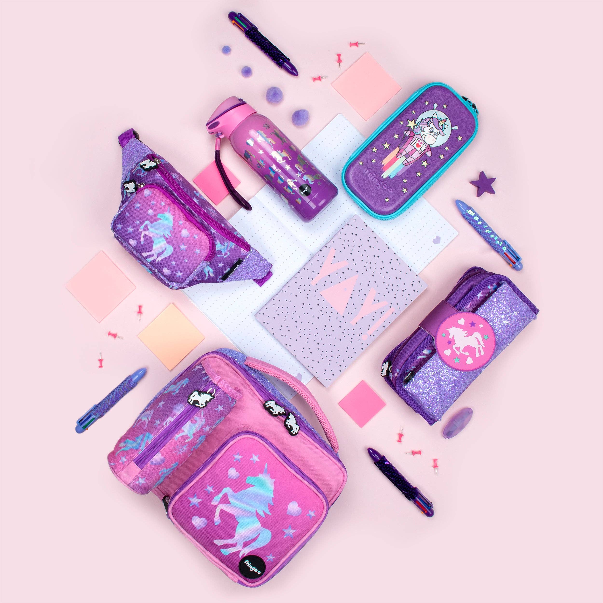 Fringoo Group Ltd - Wholesale Lunch Bag/Box - Kids - Square Lunch Bag - Unicorn Ombre2