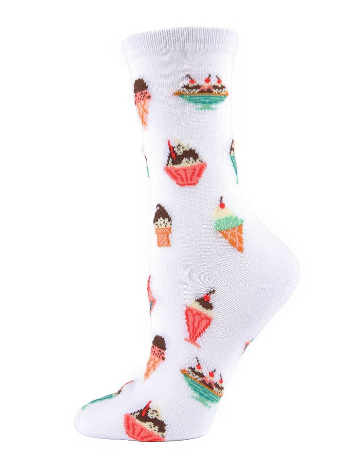 Infinity Classics International Inc. - Wholesale Socks - Women's - MeMoi Ice Cream Sundae Bamboo Crew Novelty Socks1