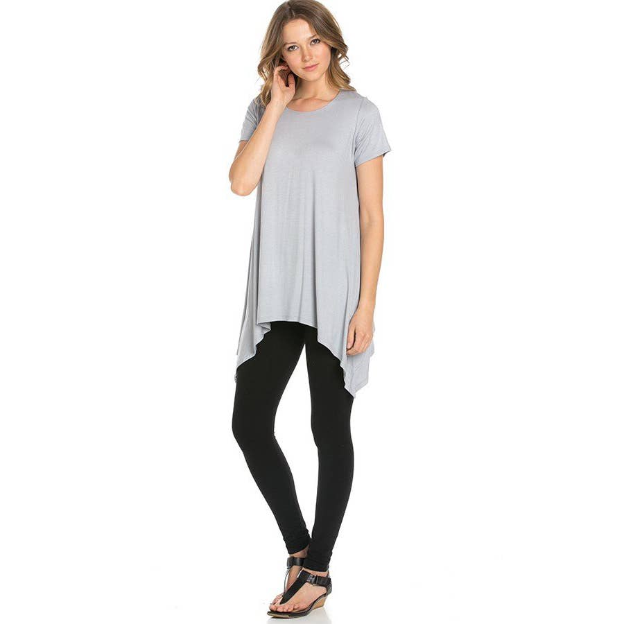 Azules Clothing - Wholesale Tunic - Women's - ATP-2267RS Piko Short Sleeve Tunic19