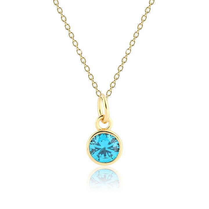 Cherished Moments - Wholesale Kids Necklace - Kids - Girls 14K Gold Plated Birthstone Necklace for Kids or Teens