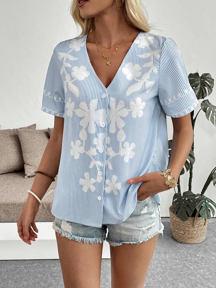 V-neck Printed Shirt for wholesale by Wholesalesir