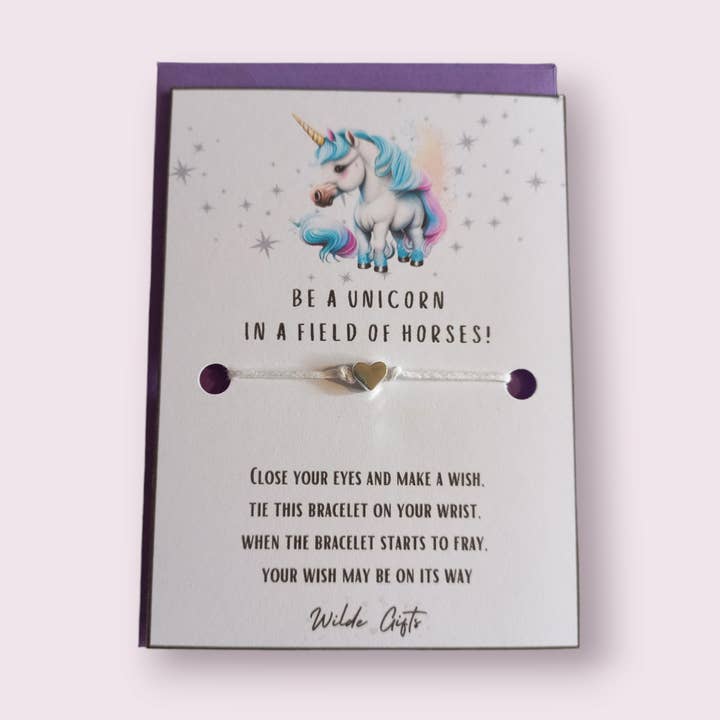 Be a unicorn wish bracelet for wholesale by Wilde Gifts UK