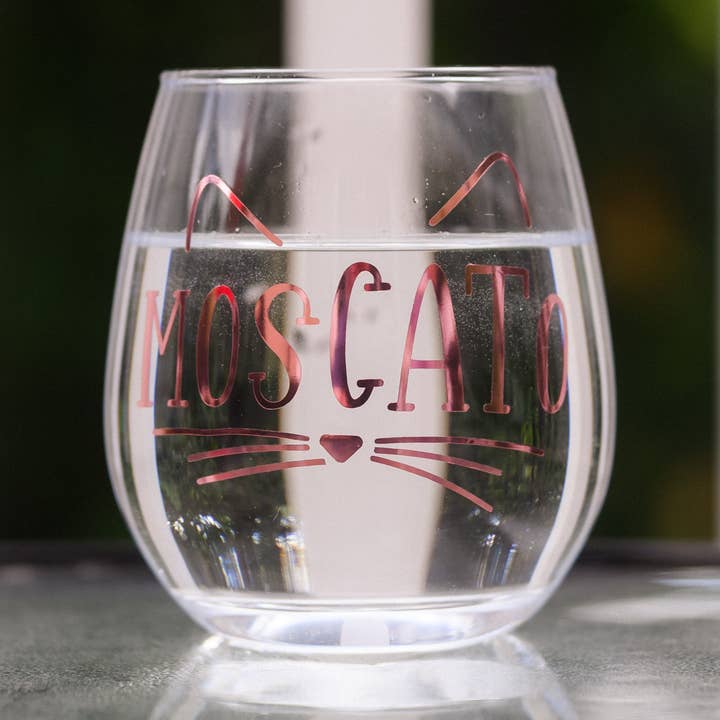 Verre à vin Moscato, or rose, cadeau pour les amoureux des chats pour la vente par JustJennaJThings