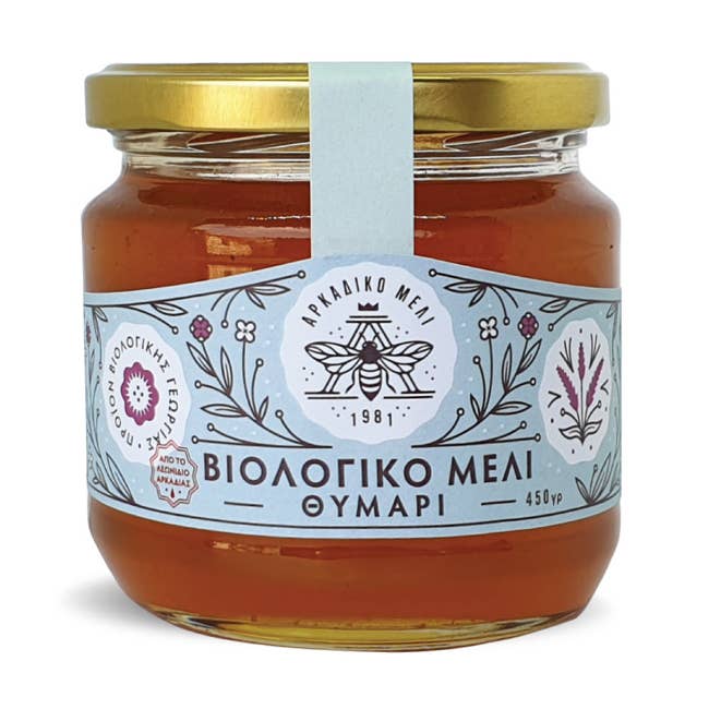 Greek Thyme Organic Honey for wholesale by Arkadiko Meli