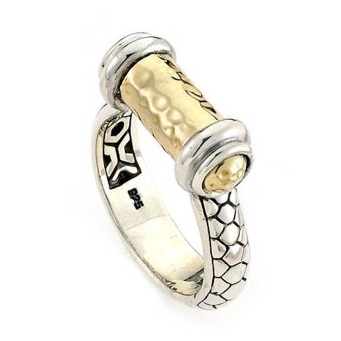 SS/18k hamrade guld Hex Design Ring för wholesale av Eli Pebble