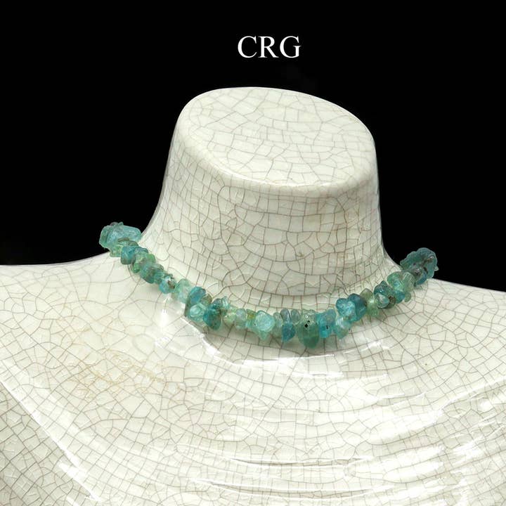 Crystal River Gems LLC - Vente Parures de bijoux - Lot de 4 - Collier ras du cou en apatite/copeaux de 16 pouces