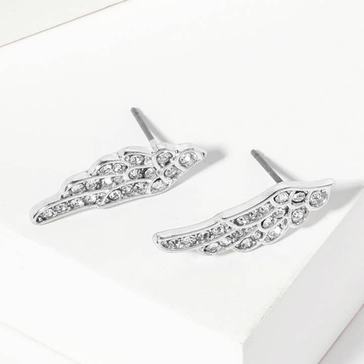 Sensibling Corp. - Wholesale Stud/Post Earrings - Crystal Wing Stud Earrings