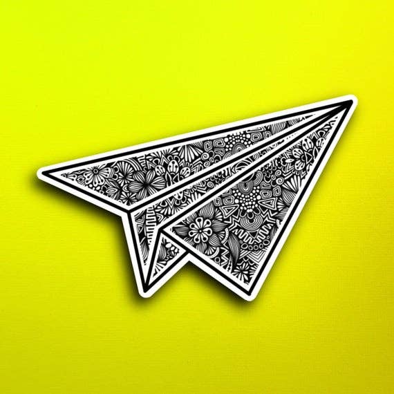 Paper Plane Sticker (WATERPROOF) for wholesale by Zenspire Designs