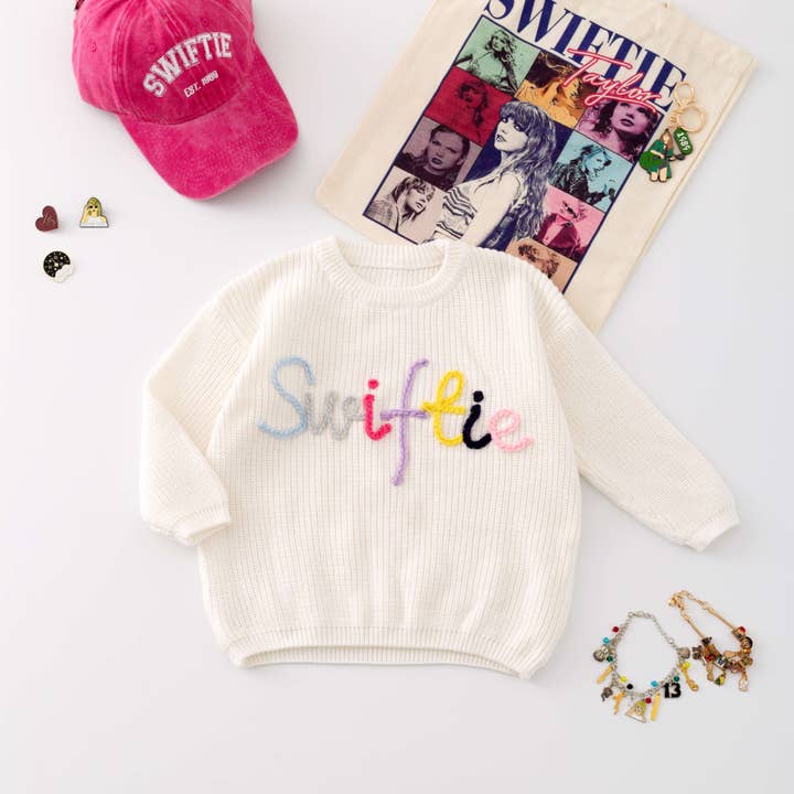 Little Trendy - Wholesale Knit Sweater - Kids - Swiftie embroidery sweater taylor swift inspired sweater