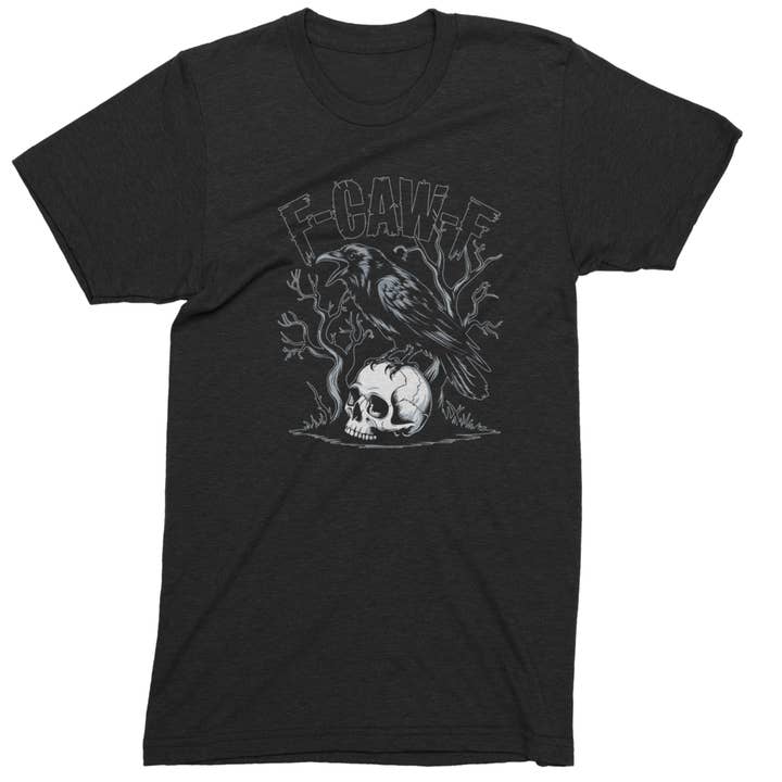 F-Caw-F Crow On Skull F-ck Off Gothic Men's T-shirt for wholesale by Expression Tees