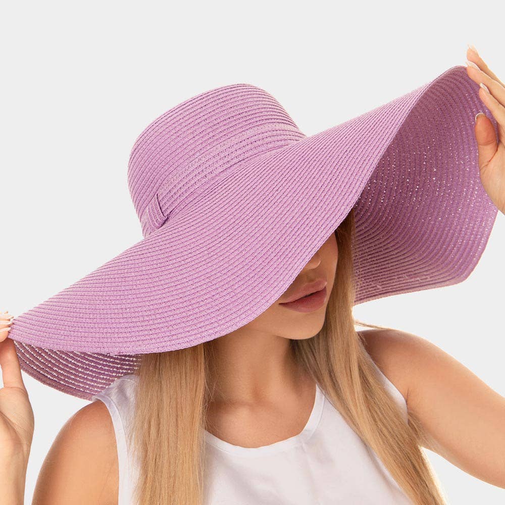 Sensibling Corp. - Vente Chapeau de paille – femme - Chapeau de soleil souple à large bord uni en paille4